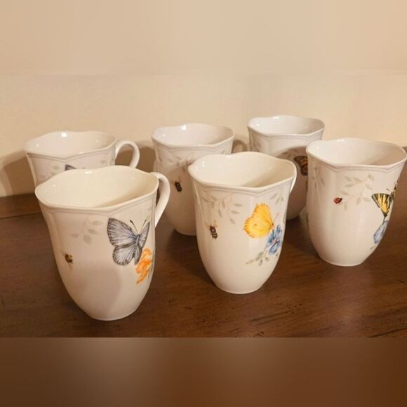 LENOX BUTTERFLY MEADOWS DINNERWARE 6 CUP SET - Picture 1 of 16